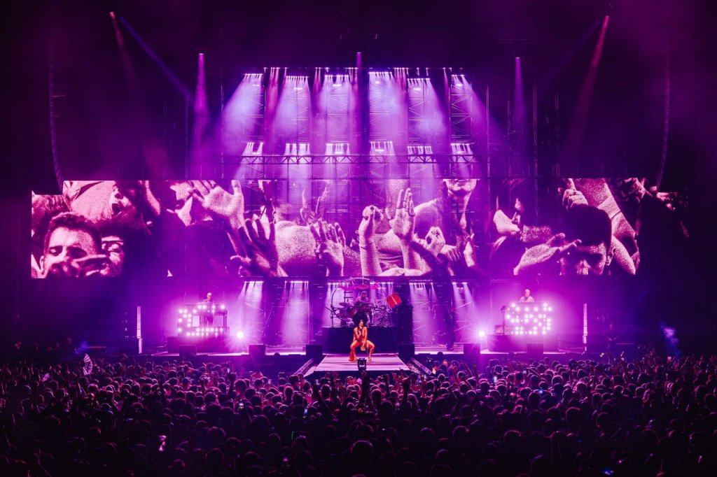 Stage lighting and network and data distribution equipment supplied for Chase & Status arena tour.