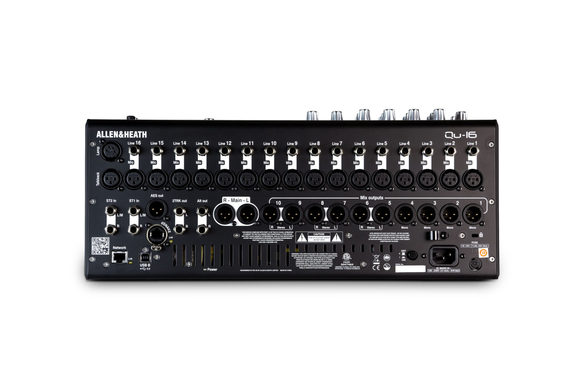 Allen Heath QU 16 Digital Mixer-Rear