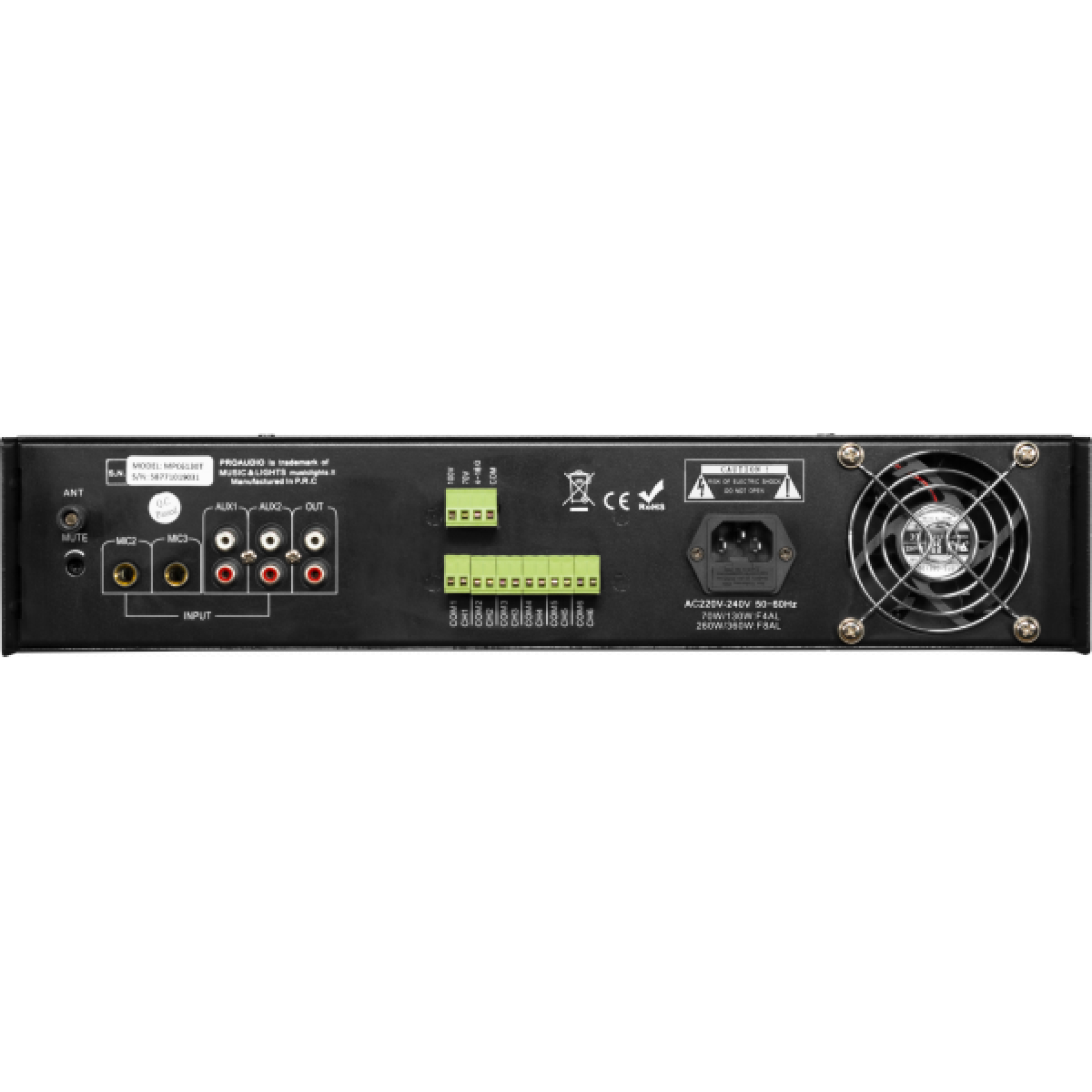ProAudio Amplifier MPC6130T-rear