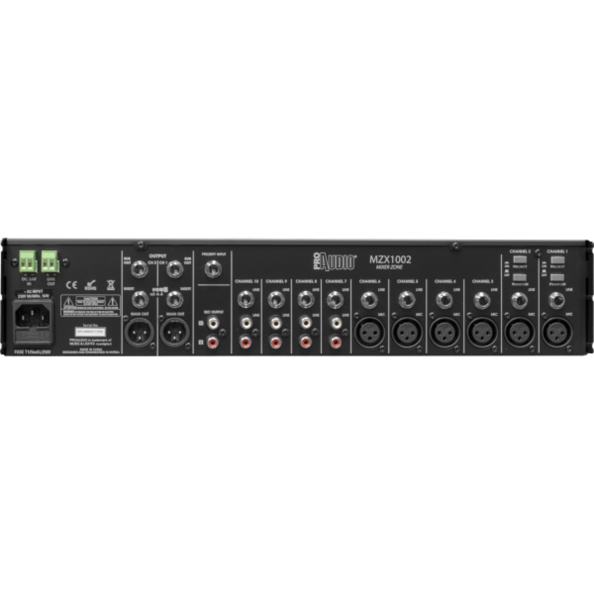 ProAudio Mixer Rear MZX1002
