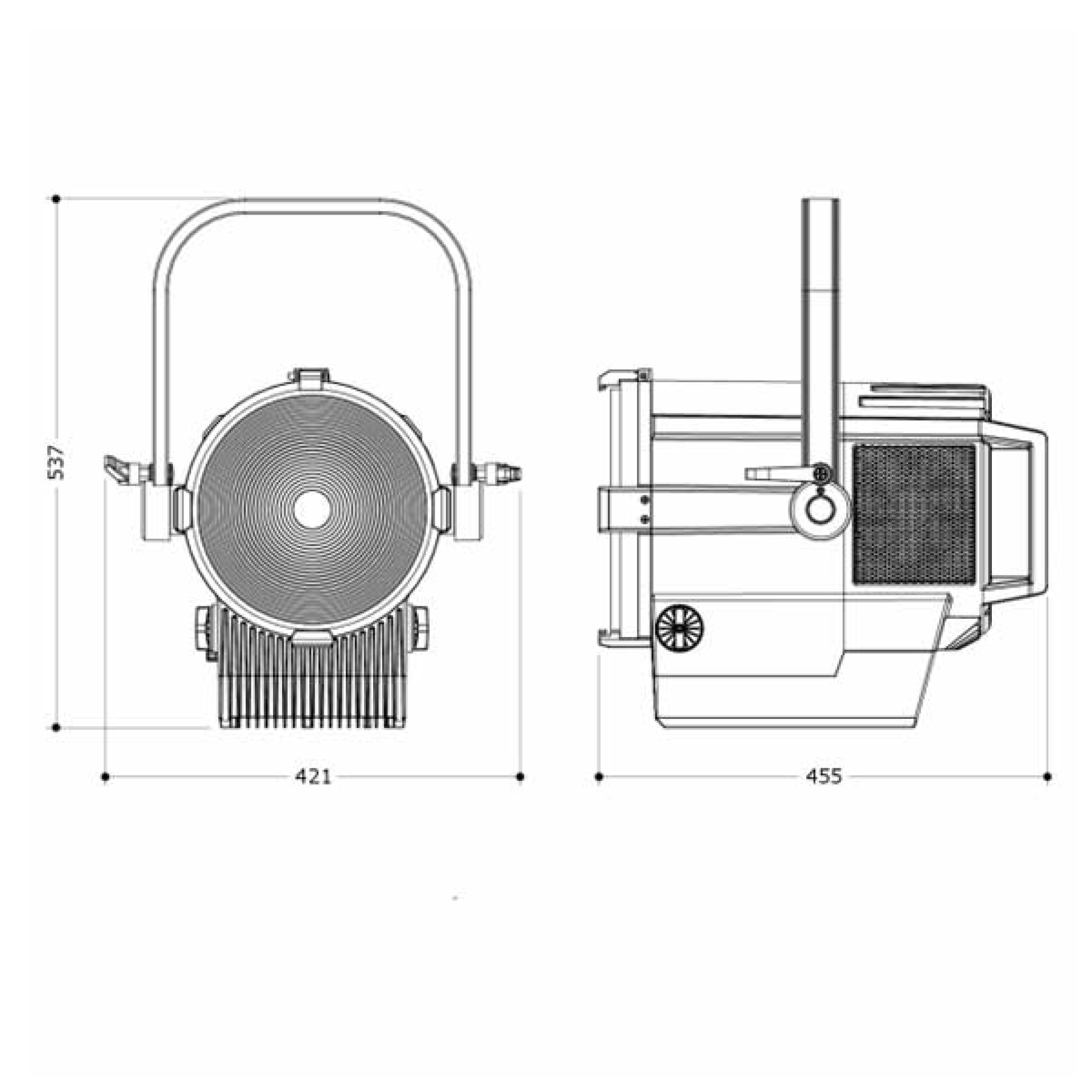 PROLIGHTS EclFresnel 2K Line Drawing