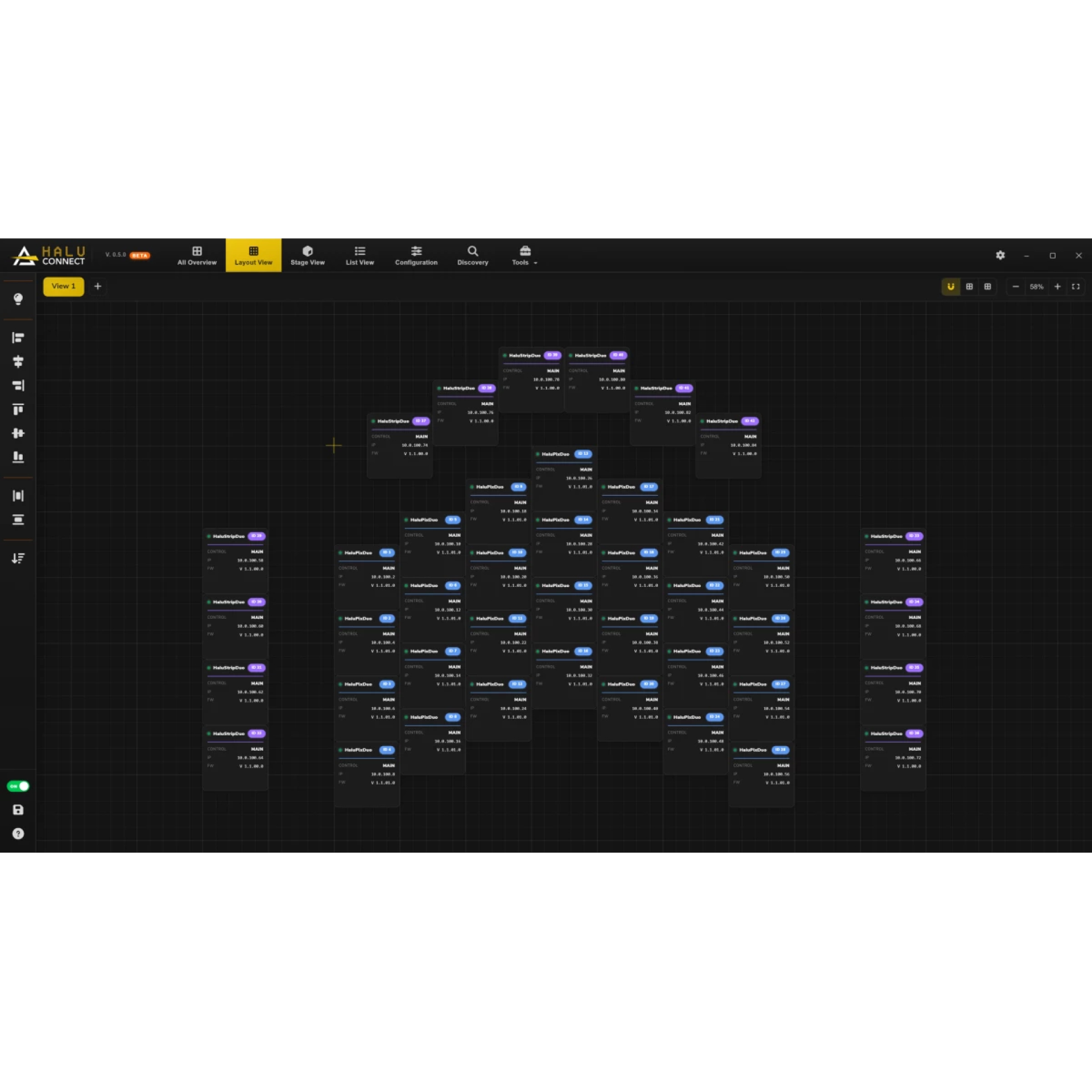 PROLIGHTS HaluConnect Live View Screenshot