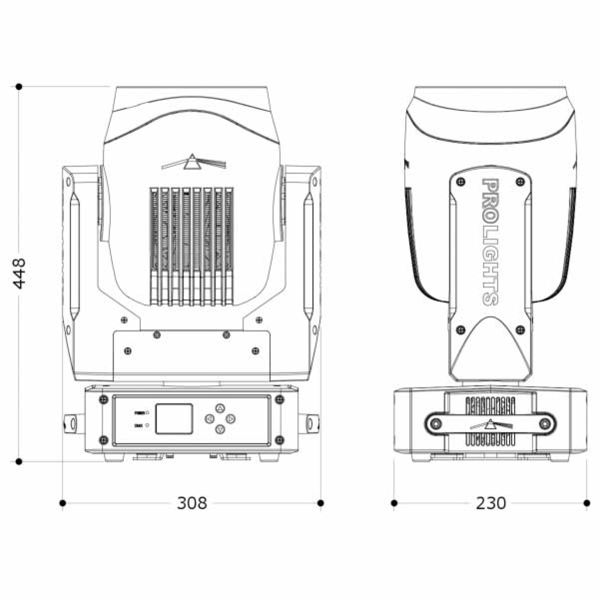 PROLIGHTS Pixie WashXB - line drawing