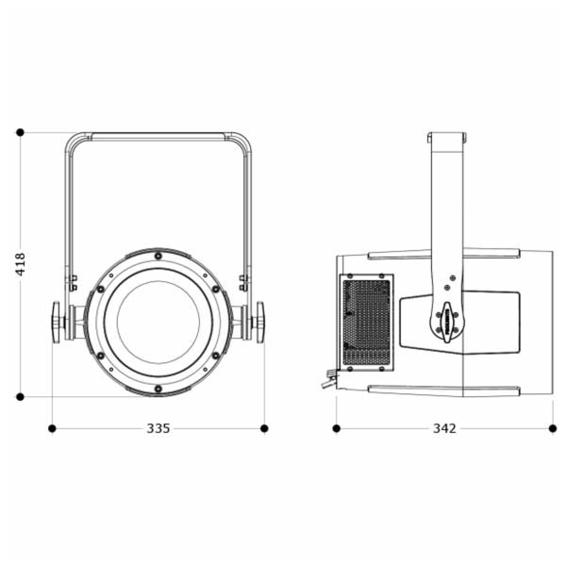 PROLIGHTS Pixie ZoomXB Dimensions